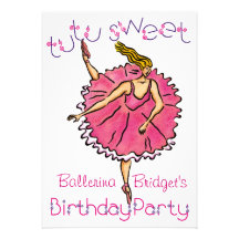 5x7 invita al fiesta de la bailarina del cumpleaño anuncios personalizados