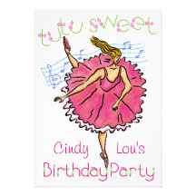 5x7 invita al fiesta de la bailarina del cumpleaño anuncio personalizado