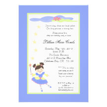 5x7 invitación de hadas de la fiesta de cumpleaños