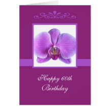 60.a tarjeta de cumpleaños de la orquídea