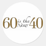 60 es los nuevos 40 etiquetas redondas