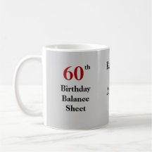 60.o Balance del cumpleaños - triple-echado a un l Taza