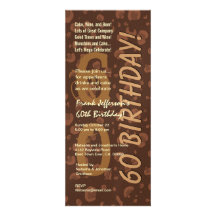 60.o Café Camo Y022 alto del chocolate del cumplea Invitaciones Personales