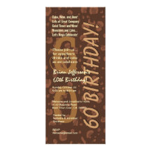 60.o Café moderno Camo del chocolate del cumpleaño Invitación Personalizada