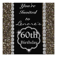 60.o Invitación CRISTALINA ELEGANTE de la fiesta d