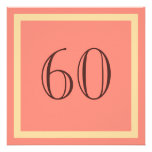 60.o Invitación de la fiesta de cumpleaños - coral invitaciones