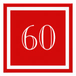 60.o Invitación de la fiesta de cumpleaños - rojo