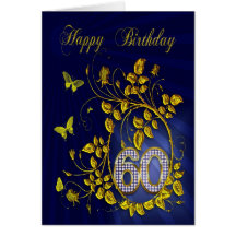 60.o Mariposas de oro del cumpleaños Tarjeton