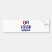 60.o regalo de cumpleaños año etiqueta de parachoque