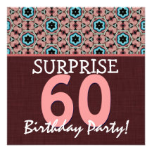 60.o Rosa y chocolate V6 de la fiesta de cumpleaño Invitacion Personalizada