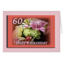 60.o Tarjeta del feliz cumpleaños - ramo floral