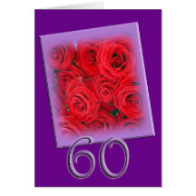 60.o Tarjeta del feliz cumpleaños - rosas rojos