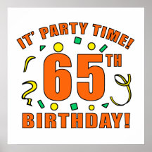 65.o Tiempo de la fiesta de cumpleaños Impresiones