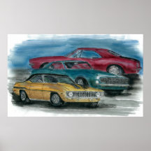 67, 68, impresión de 69 CAMAROS Posters