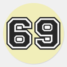 69 sesenta y nueve sesenta y nueve iconos de la mo pegatina redonda