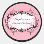 6 - 3" estampado de zebra femenino de la mariposa 