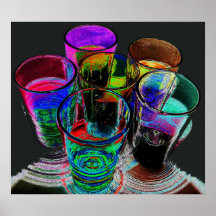6 vasos de medida coloreados del cóctel - estilo 1 poster