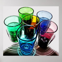 6 vasos de medida coloreados del cóctel - estilo 1 posters
