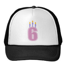 6 velas del cumpleaños (rosa/púrpura) gorras de camionero