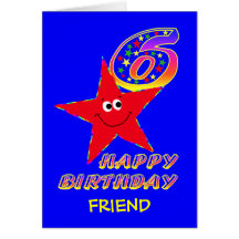 6ta tarjeta de cumpleaños de la estrella sonriente