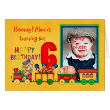 6ta tarjeta de la foto del cumpleaños con el tren 