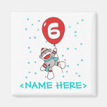6to cumpleaños de Sockmonkey Imán Para Frigorifico