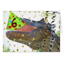 6to cumpleaños feliz/dinosaurio felicitacion 