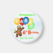 6to Osos reales de la fiesta de cumpleaños Imán