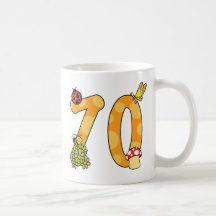 70.o Cumpleaños (tema del jardín) Tazas De Café