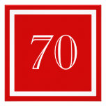 70.o Invitación de la fiesta de cumpleaños - rojo