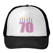 70 velas del cumpleaños (rosa/púrpura) gorro