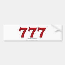 777 PEGATINA DE PARACHOQUE