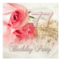 77.o Invitación, rosas y perlas de la fiesta de cu
