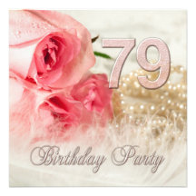 79.o Invitación, rosas y perlas de la fiesta de cu