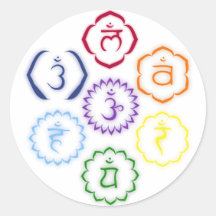 7 Chakras en un círculo Pegatina