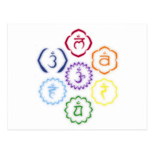 7 Chakras en un círculo Postal
