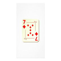 7 del naipe de los diamantes tarjetas fotograficas 