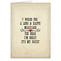 7 palabras para una boda larga y feliz tarjeton