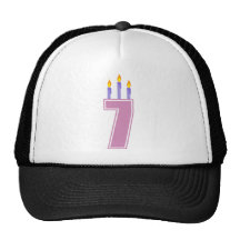 7 velas del cumpleaños (rosa/púrpura) gorras