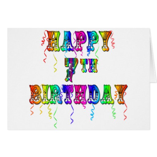 7mo diseño feliz del circo del cumpleaños felicitaciones