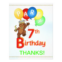 7mo El oso de la fiesta de cumpleaños le agradece Invitacion Personalizada