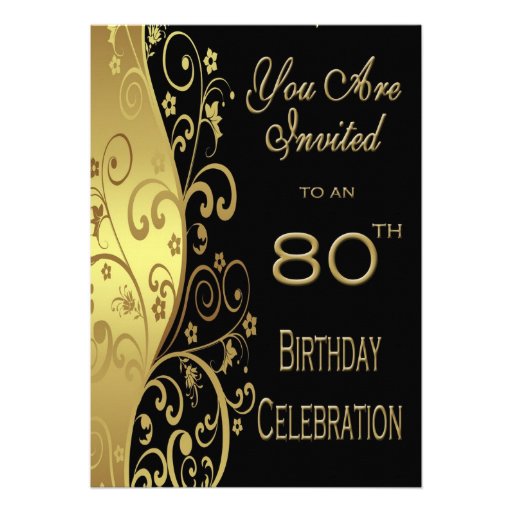80.o Invitación personalizada de la fiesta de cump