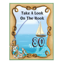 80.o Invitaciones de la pesca del cumpleaños para  Invitaciones Personales