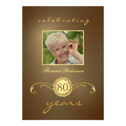 80.o Invitaciones del cumpleaños - monograma antig Comunicados Personalizados
