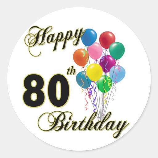 80.os regalos de cumpleaños y ropa felices del cum pegatinas  