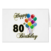 80.os regalos de cumpleaños y ropa felices del cum felicitación