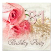 81.o Invitación, rosas y perlas de la fiesta de cu