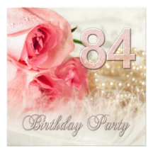 84.o Invitación, rosas y perlas de la fiesta de cu