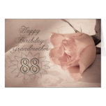 88.a tarjeta de cumpleaños color de rosa elegante 