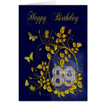 89.o Mariposas de oro del cumpleaños Felicitacion